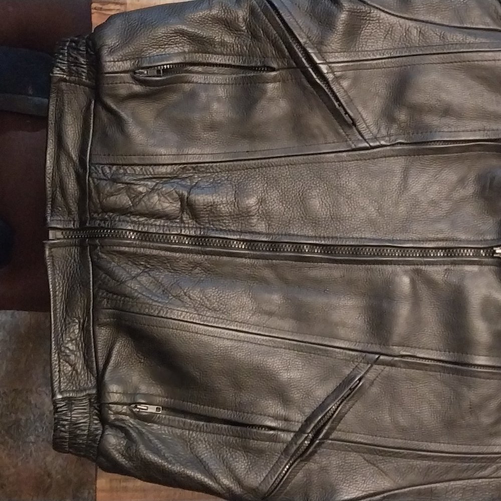 Chrome motorcycle leather jacket